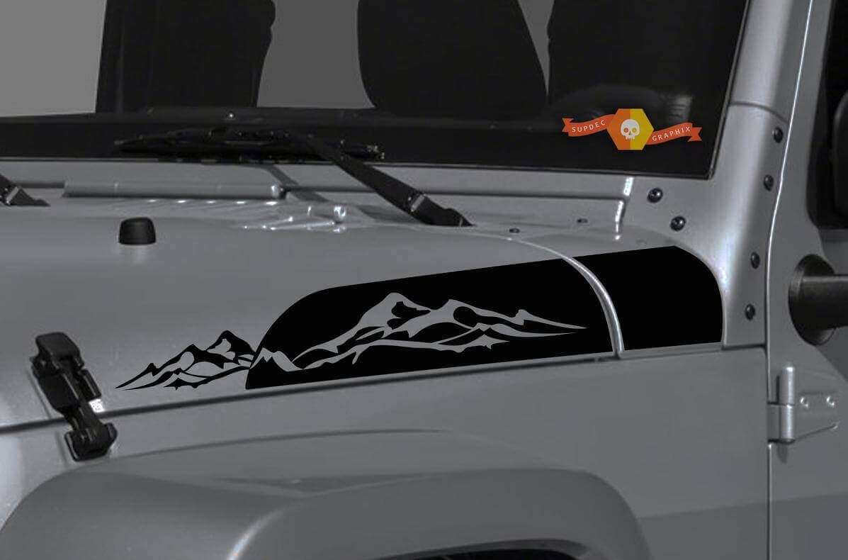 Kit de vinilos laterales para campana extractora Mountains para Jeep Wrangler y Gladiator