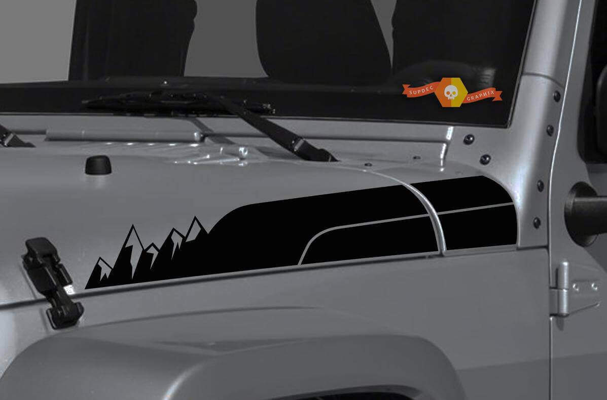 Etiqueta adhesiva de vinilo para capó de montaña para Jeep Wrangler Gladiator Rubicon JT JL JLU