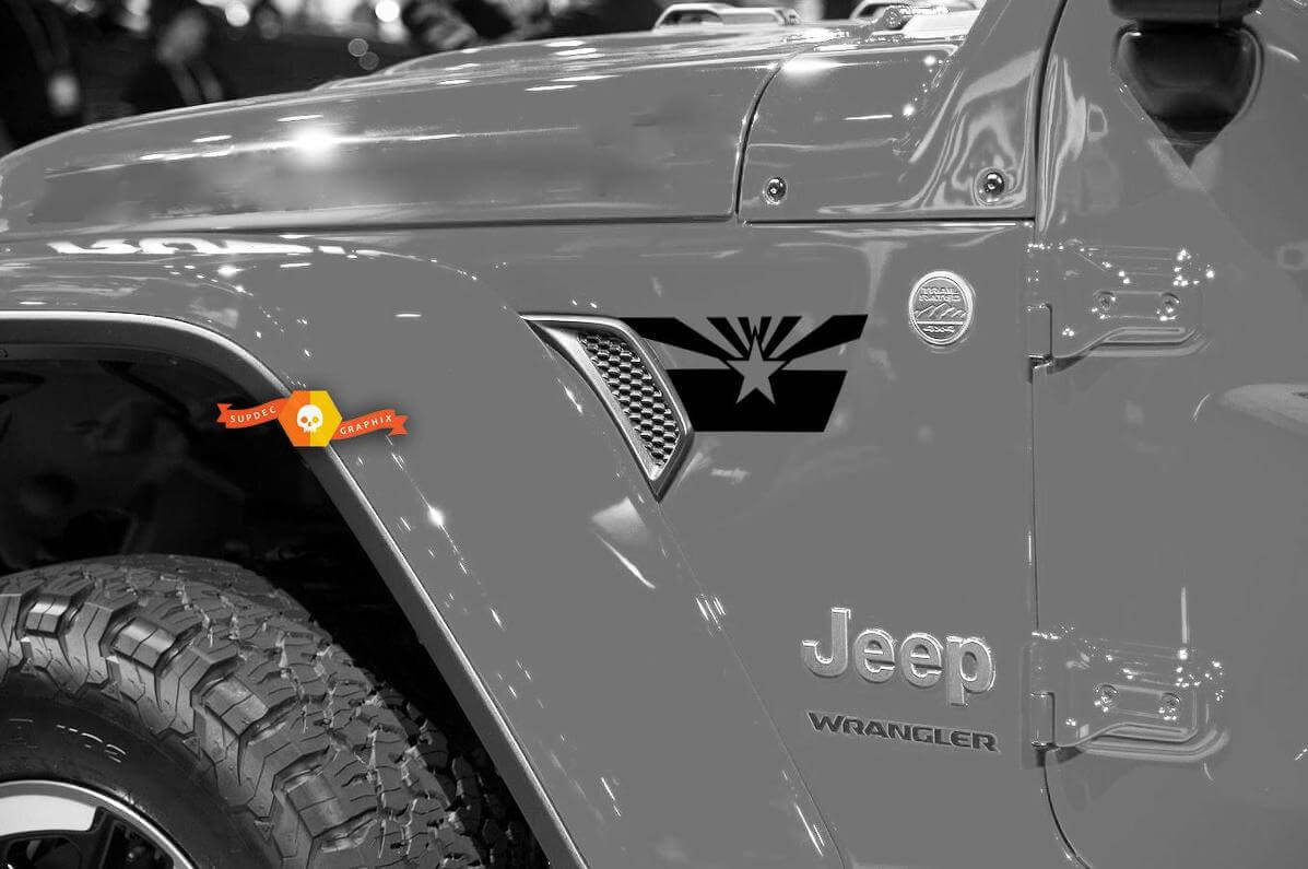Adorno adhesivo de vinilo para ventilación del guardabarros con diseño de la bandera de Arizona para Jeep Wrangler JLU