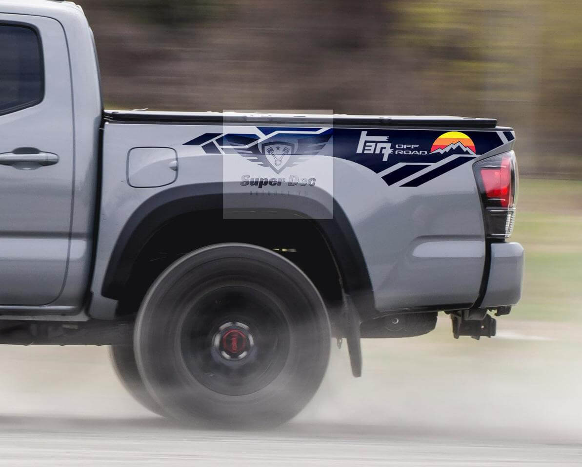 Etiqueta adhesiva de vinilo de estilo vintage TRD TEQ para laterales de caja Toyota Tacoma 2013-2020
