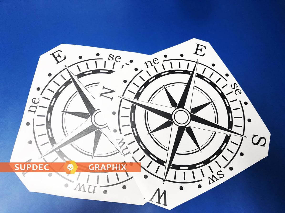 Par de pegatinas de vinilo para puerta lateral de cama con brújula de 14.0 in para Jeep Wrangler
