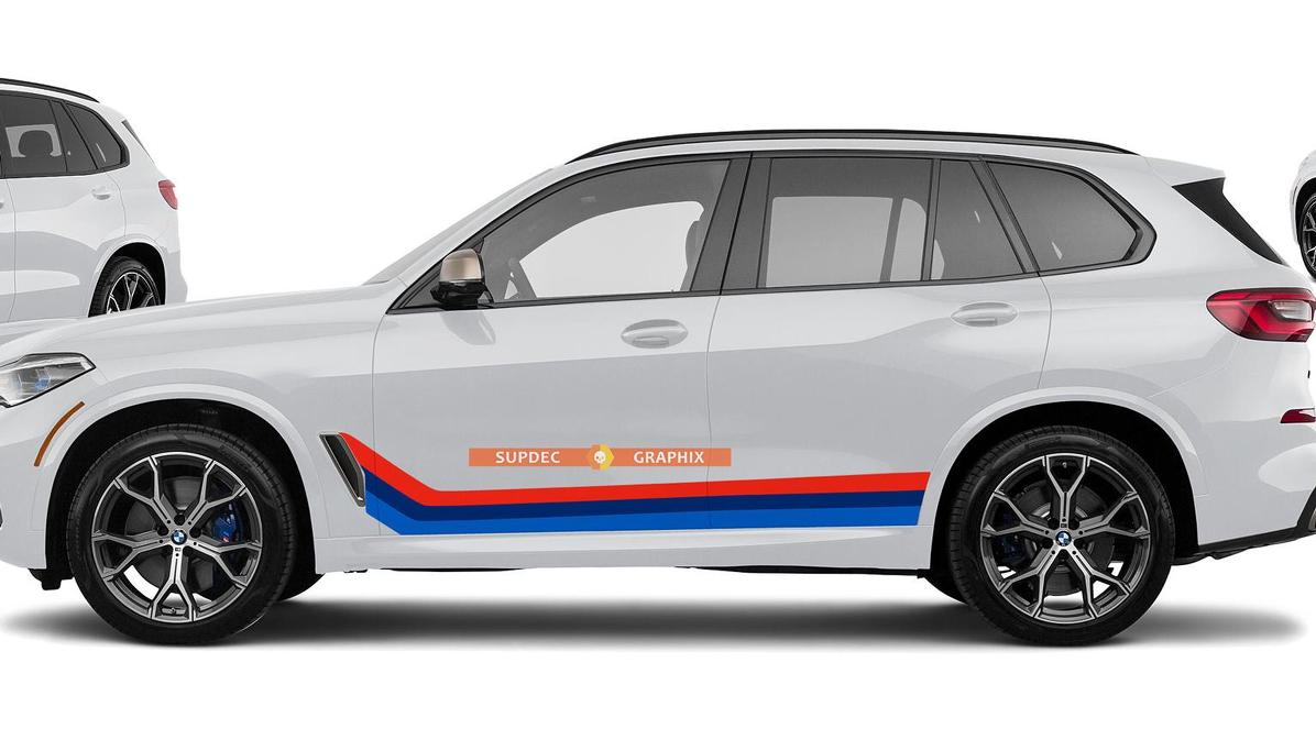 Franjas de Vinilo M colores para BMW X5 M50 G05 estilo Monocromo y Alemán a tu elección
