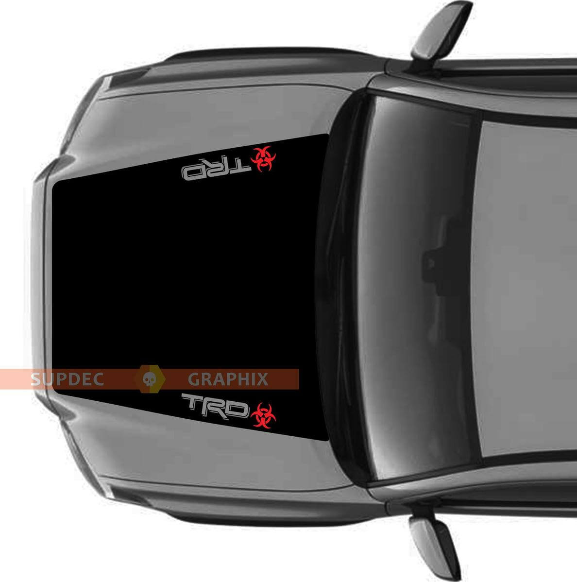 Muy enorme TRD 4x4 PRO Sport Off Road ¡SIN SCOOP! Calcomanías de vinilo con capó de riesgo biológico para modelos Toyota Tacoma 2016 - 2021
