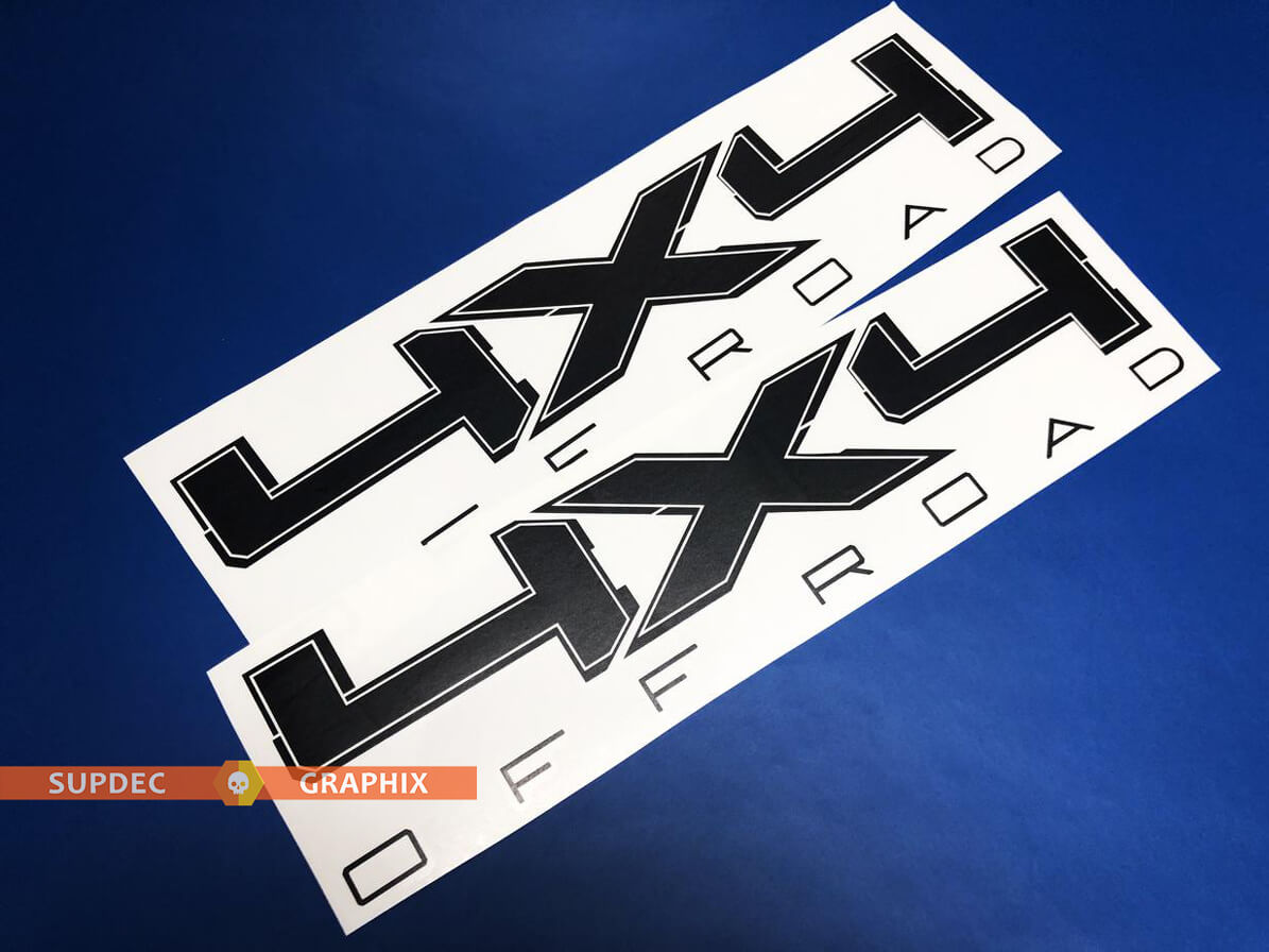 Par de pegatinas de vinilo laterales para cama todoterreno de 16