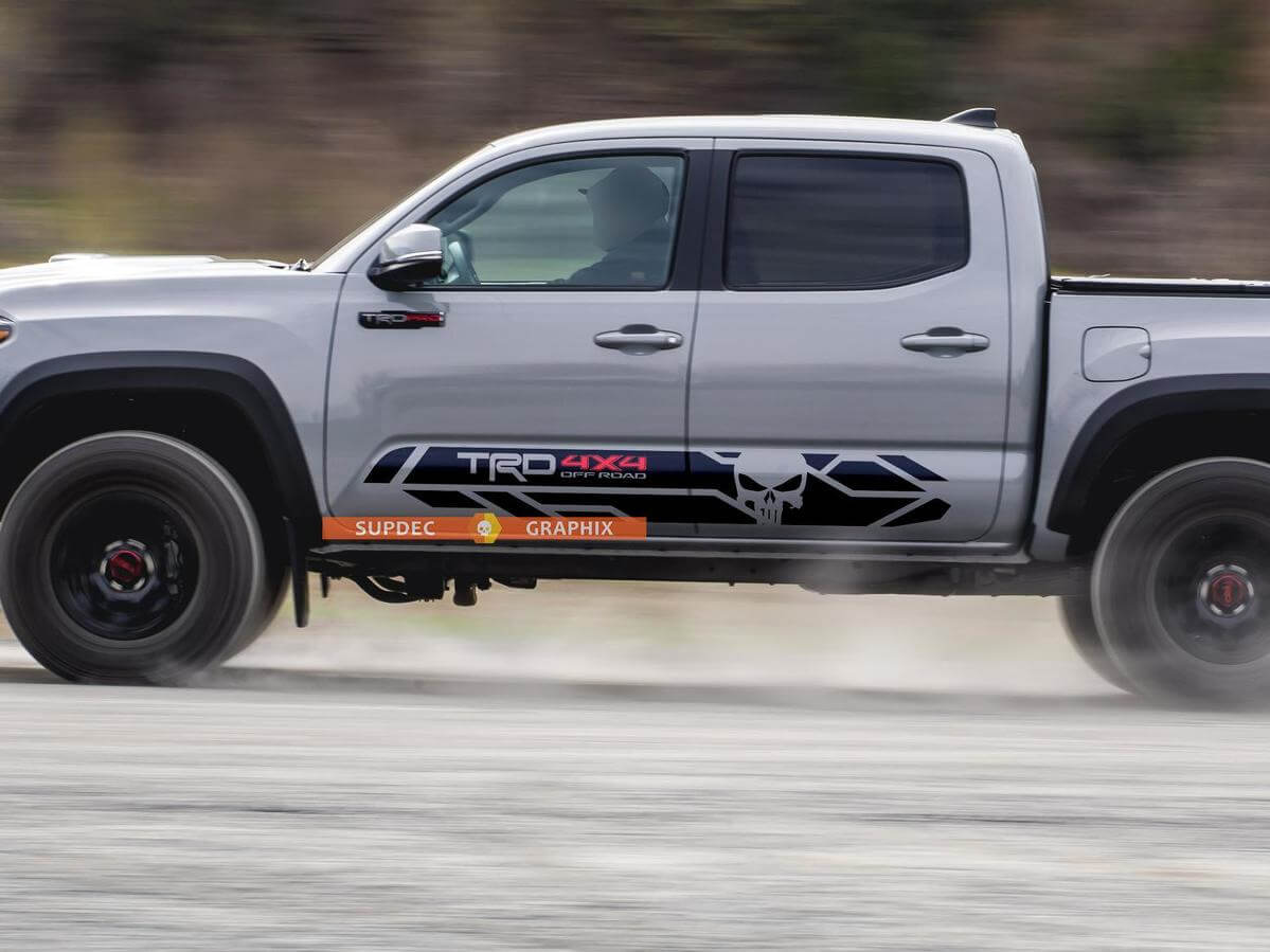 Calcomanía de vinilo para panel lateral TRD 4x4 Punisher para Toyota Tacoma 2016-2019