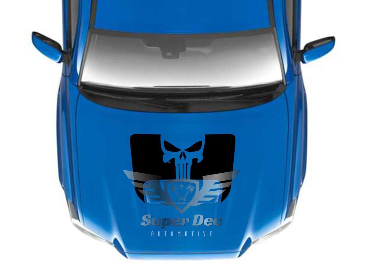Calcomanía de vinilo con capucha de calavera Punisher para Toyota Tacoma 2016-2020