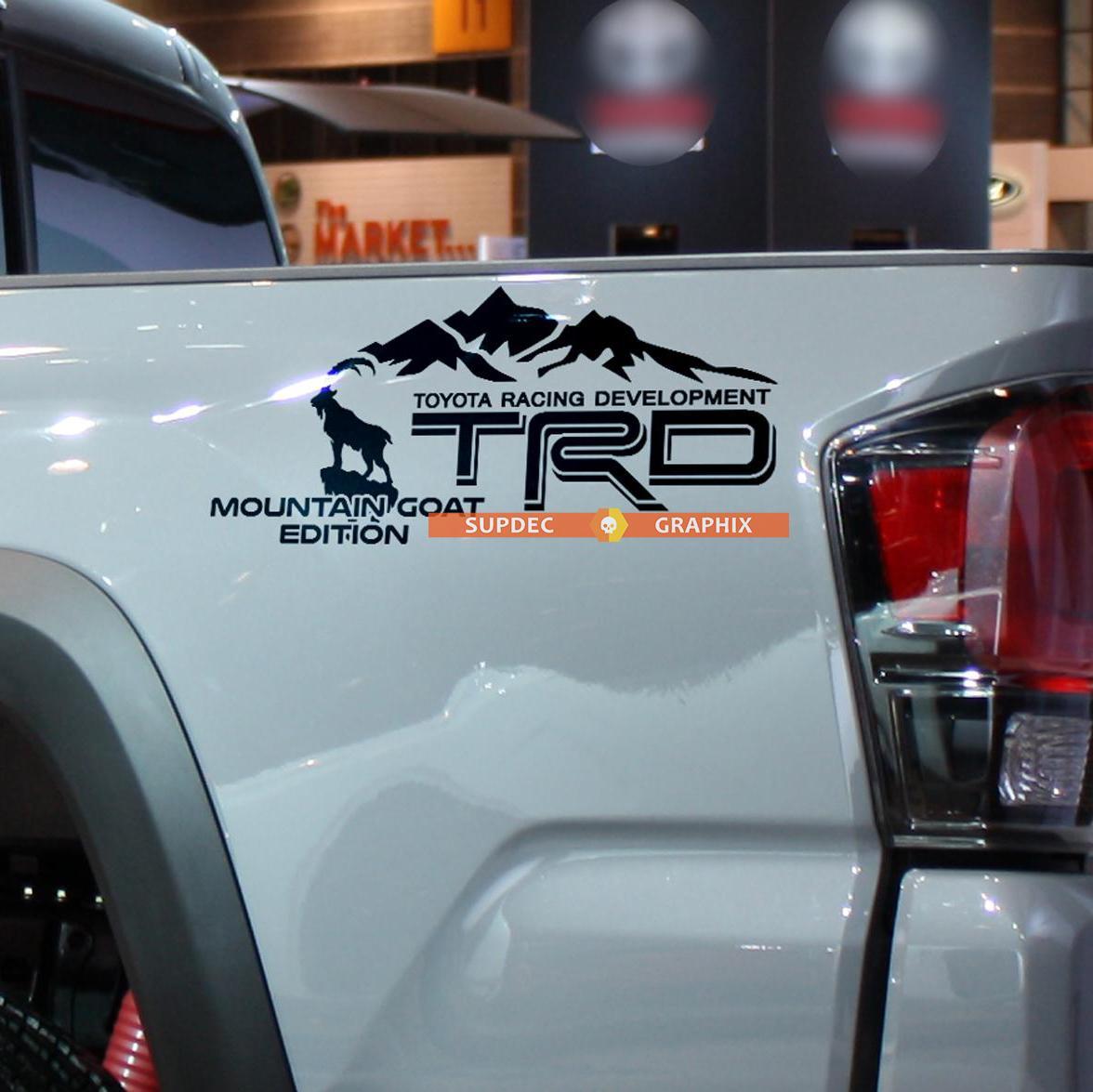 Par de calcomanías de vinilo laterales TRD Mountains Goat Edition para Toyota 4Runner Tundra Tacoma FJ Cruiser 2
