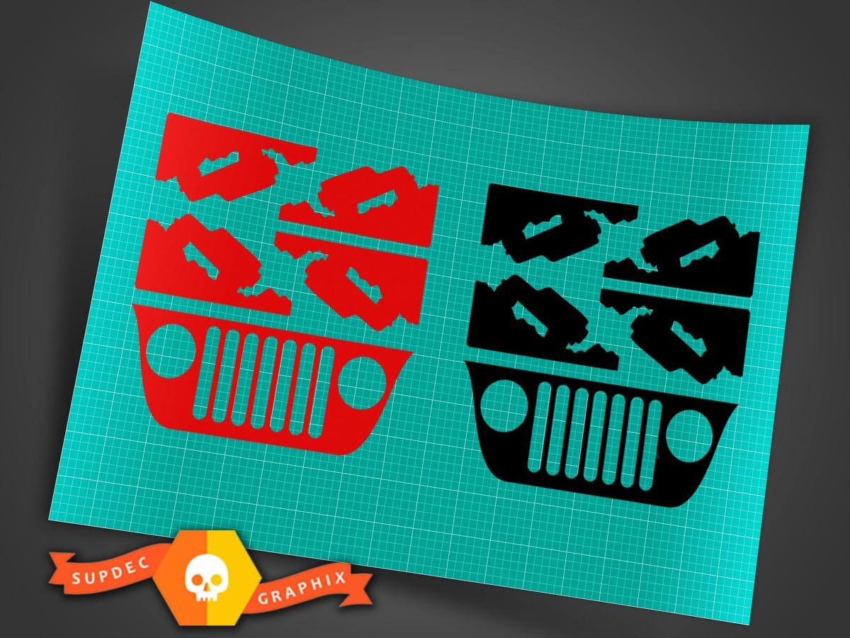 Juego de adhesivos de vinilo para parabrisas con diseño Rock Climber para Jeep Wrangler anterior a 2011