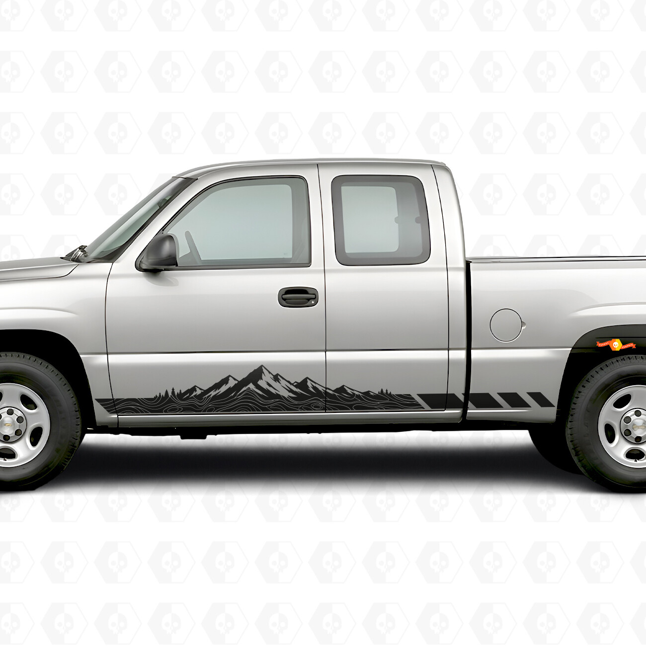 Vinilos en forma de montaña para puerta y panel inferior para Chevrolet Silverado 1500 GMT800 1999-2007
