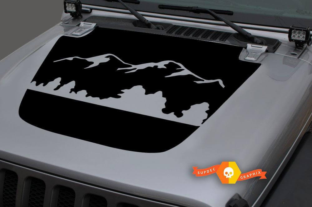 Adhesivo Vinilo para Capó Mountain Forest para Jeep Gladiator JT Wrangler JL JLU