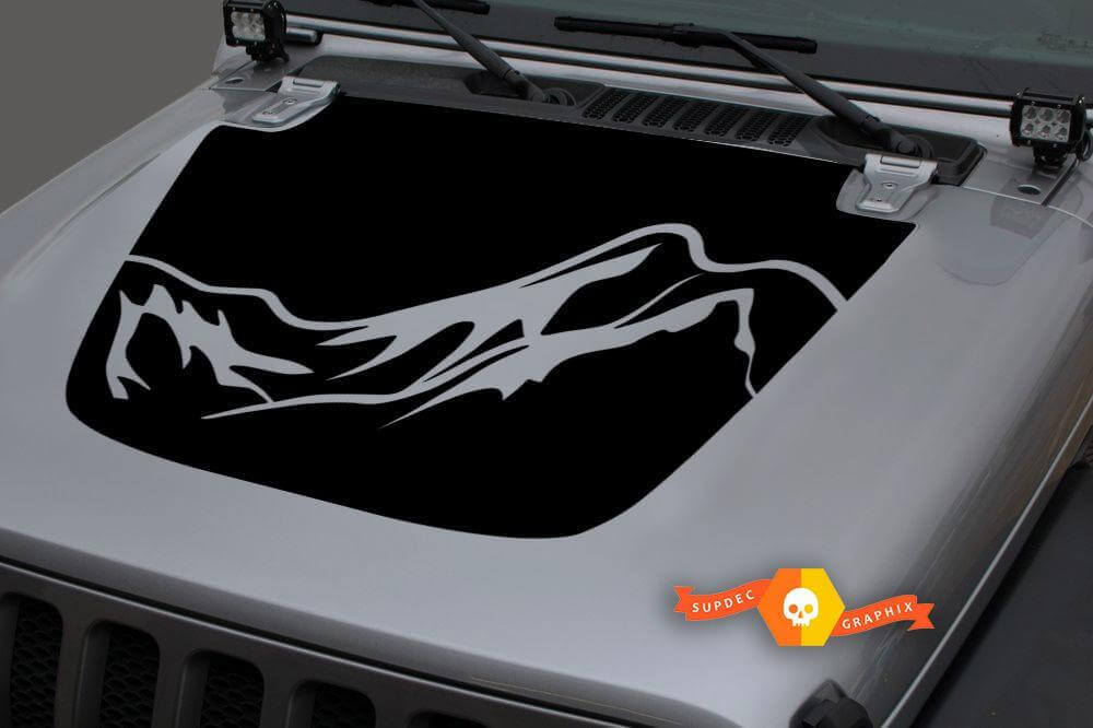Gráficos de calcomanías de vinilo para capó Mountains para Jeep Gladiator Wrangler