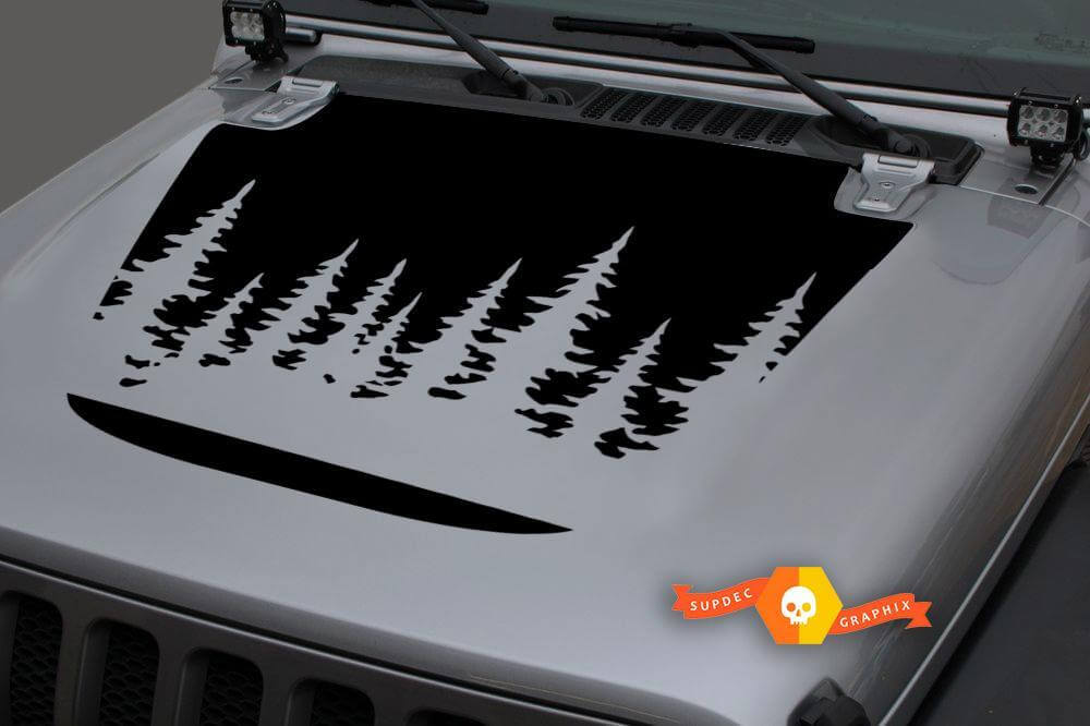 Calcomanía de vinilo para capó Wild Forest para Jeep Wrangler y Gladiator