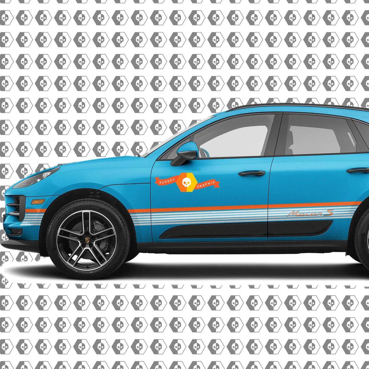 Porsche Macan Macan GTS Macan Turbo Calcomanía de Rayas Laterales 2014–presente 9157