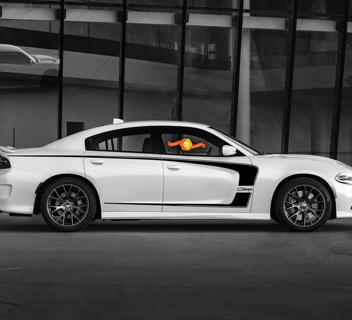 Dodge Charger C Stripe Hemi RT 345 Calcomanía Calcomanía Kit completo de gráficos para modelos 2011-2020
