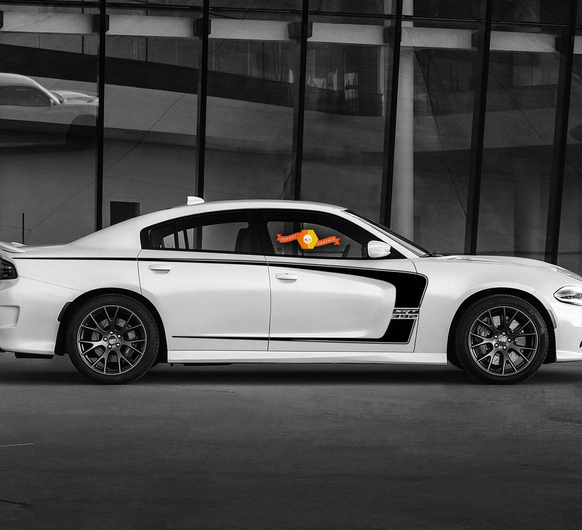 Dodge Charger C Stripe Hemi 370 SRT 392 Calcomanía adhesiva Kit completo de gráficos para modelos 2011-2020
