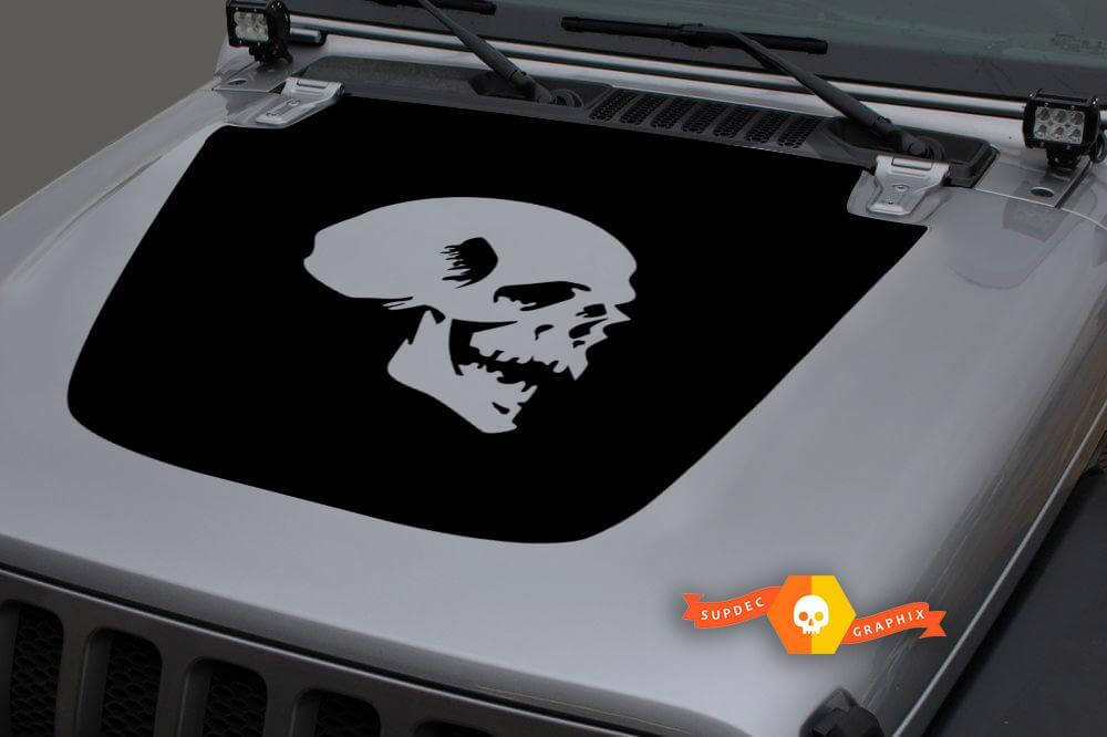 Vinilo Calavera para Capó para Jeep Wrangler JL/JLU y Gladiator JT