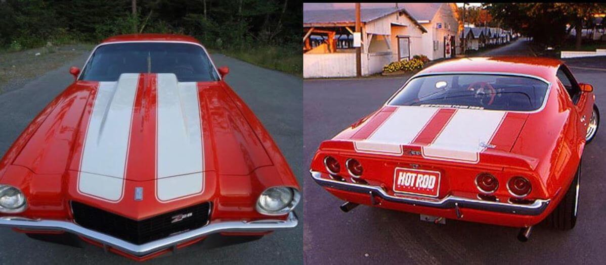 Kit de Vinilos de Rayas Dobles para Capó y Maletero para Chevrolet Camaro Z28 1970-73