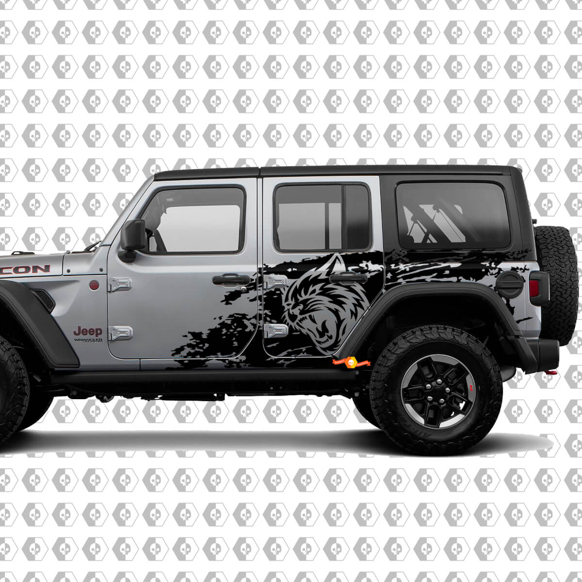 Hell Cat Wild Style Salpicadura Grunge Pegatina Vinilo para Jeep Wrangler Unlimited