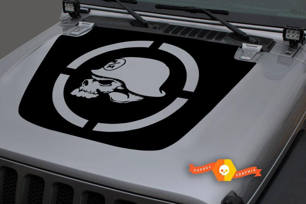 Calcomanía de vinilo militar Skull Blackout para Jeep Wrangler y Gladiator