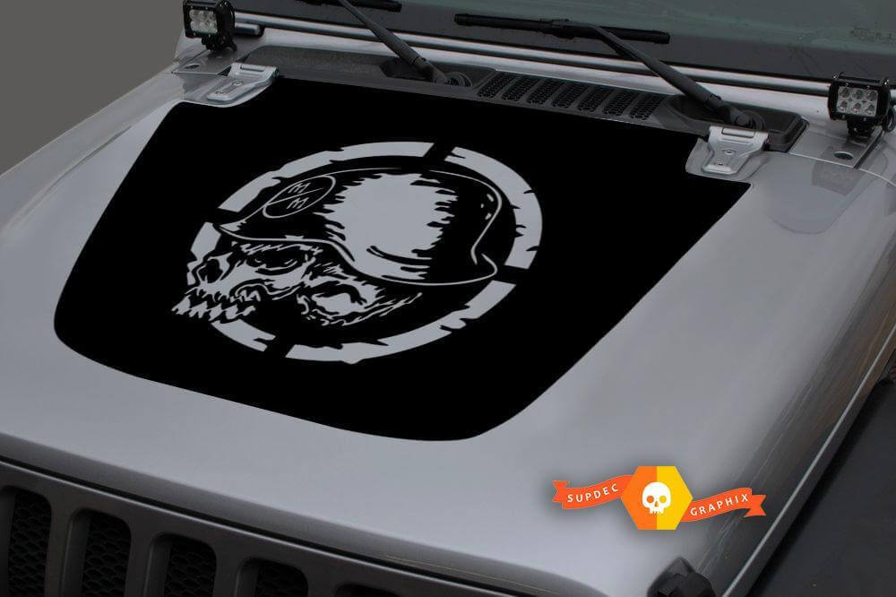 Calcomanía de vinilo con calavera Metal Mulisha para capó de Jeep Gladiator Wrangler