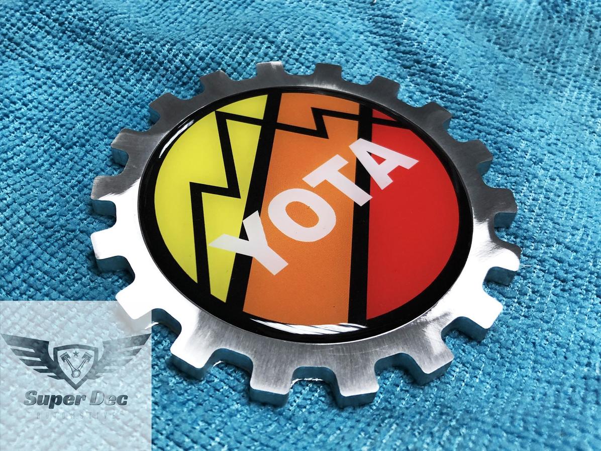 YOTA montañas Colores del atardecer rayas Metal Insignia de aluminio Emblema de cabecera Aluminio
