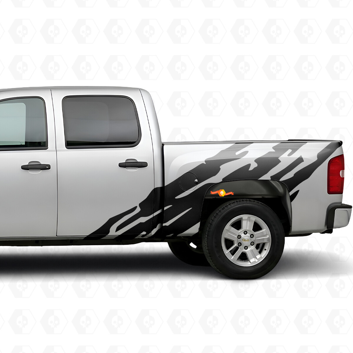 Franjas de vinilo dentadas para los laterales de la cama para Chevrolet Silverado 1500 GMT900 2007-2013