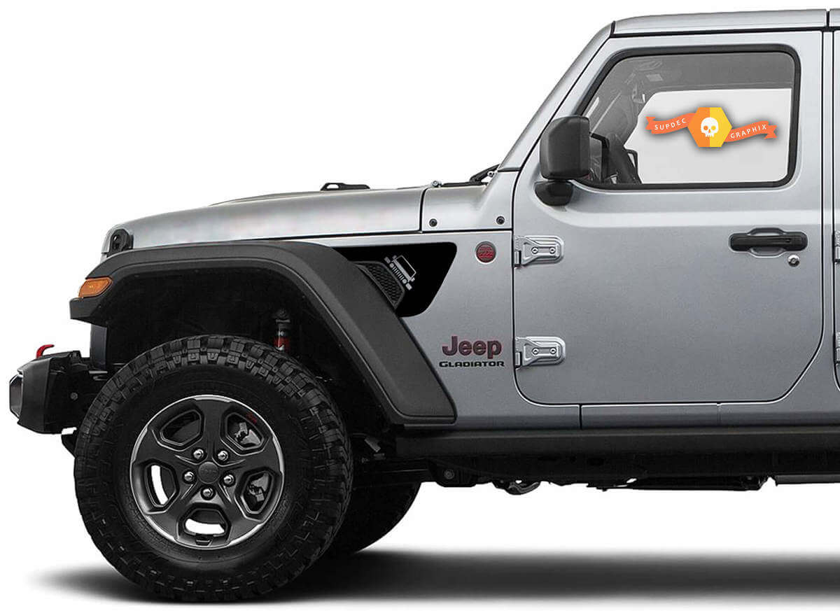 Juego de calcomanías para ventilación de guardabarros estilo parrilla Jeep para Jeep Wrangler y Gladiator