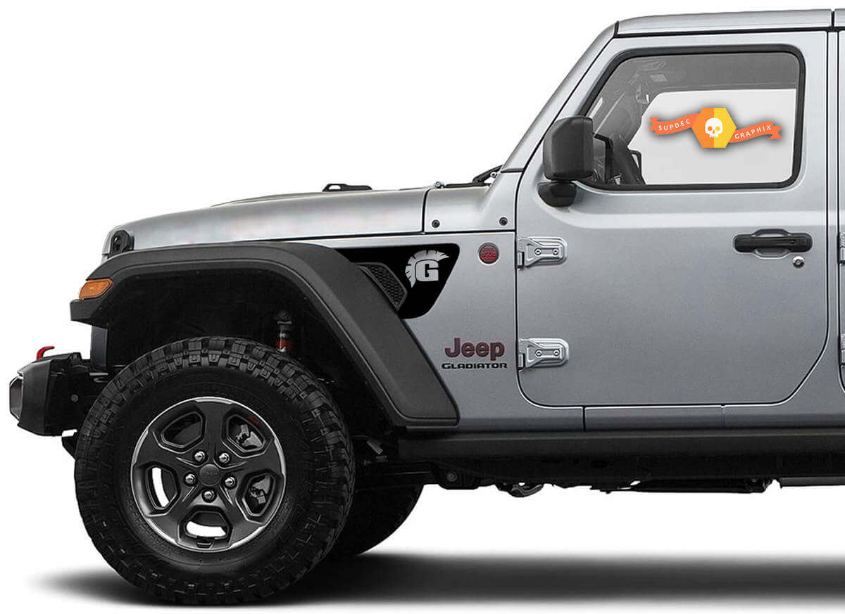 Juego de calcomanías para respiradero del guardabarros G Helmet para Jeep Wrangler JL/JLU y Gladiator JT