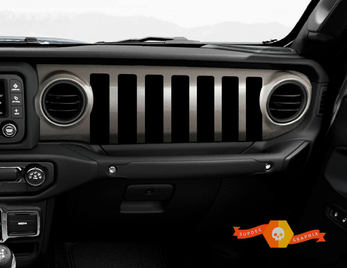 Calcomanía de vinilo para salpicadero con rejilla Jeep para Jeep Gladiator Rubicon JL JLU JT