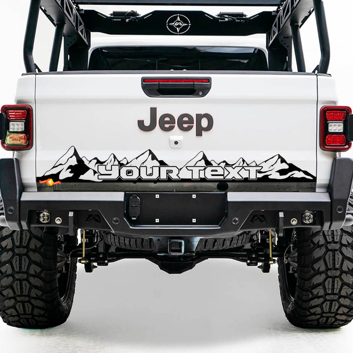 Calcomanía de vinilo para portón trasero de cama Jeep Wrangler JL JLU jls jts Gladiator Rubicon Mountains para 2018-2021
