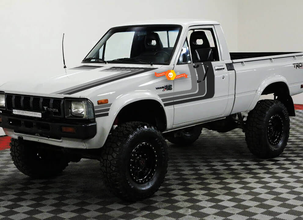 Kit de vinilo de franjas triples laterales vintage para Toyota Hilux