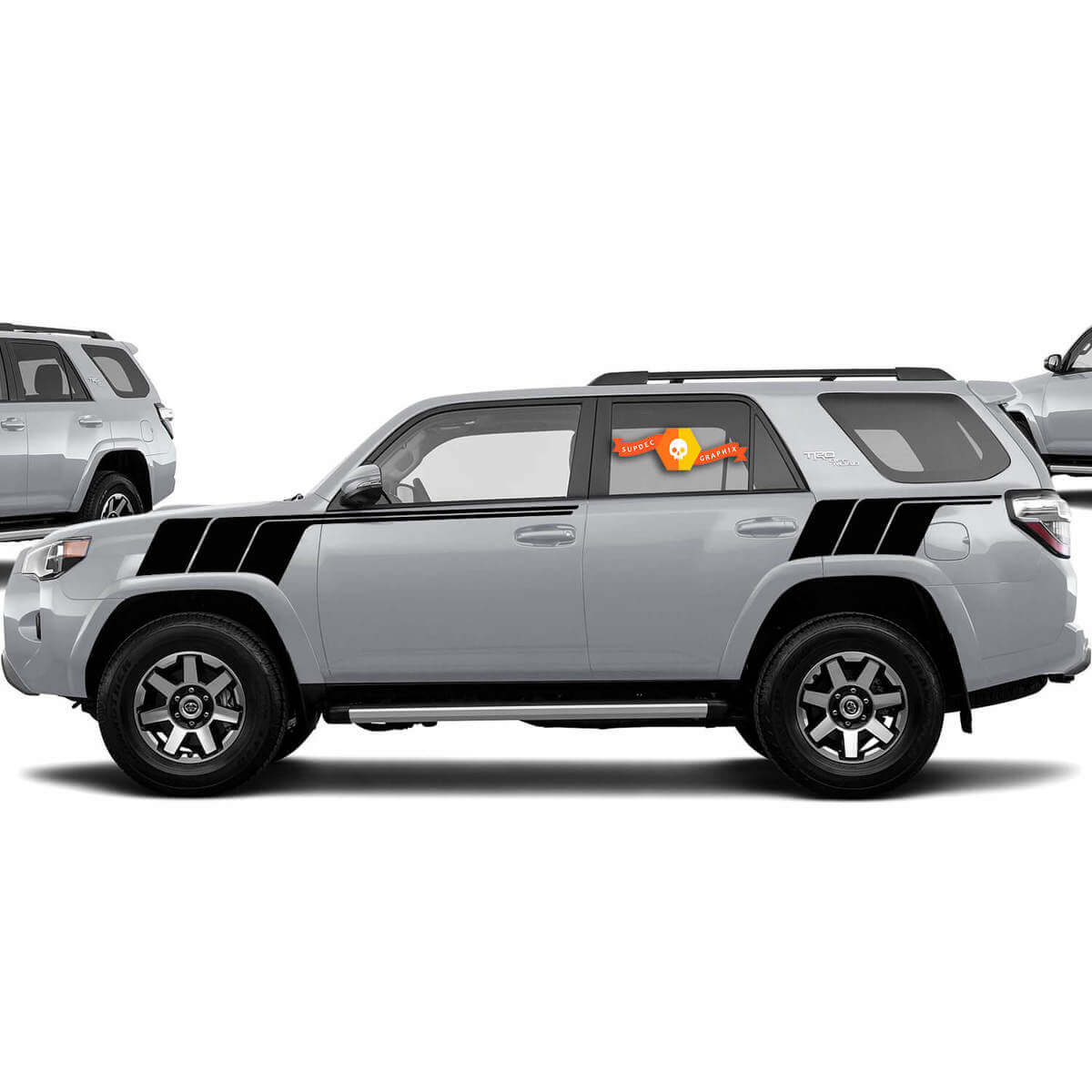 Calcomanía adhesiva lateral de vinilo con franjas estilo retro para Toyota 4Runner