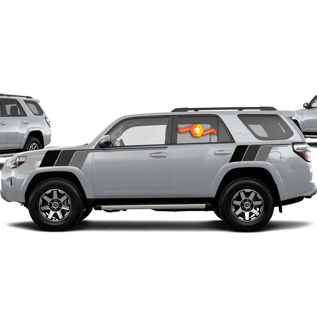 Pegatina de vinilo lateral con franjas en estilo monocromo retro para Toyota 4Runner
