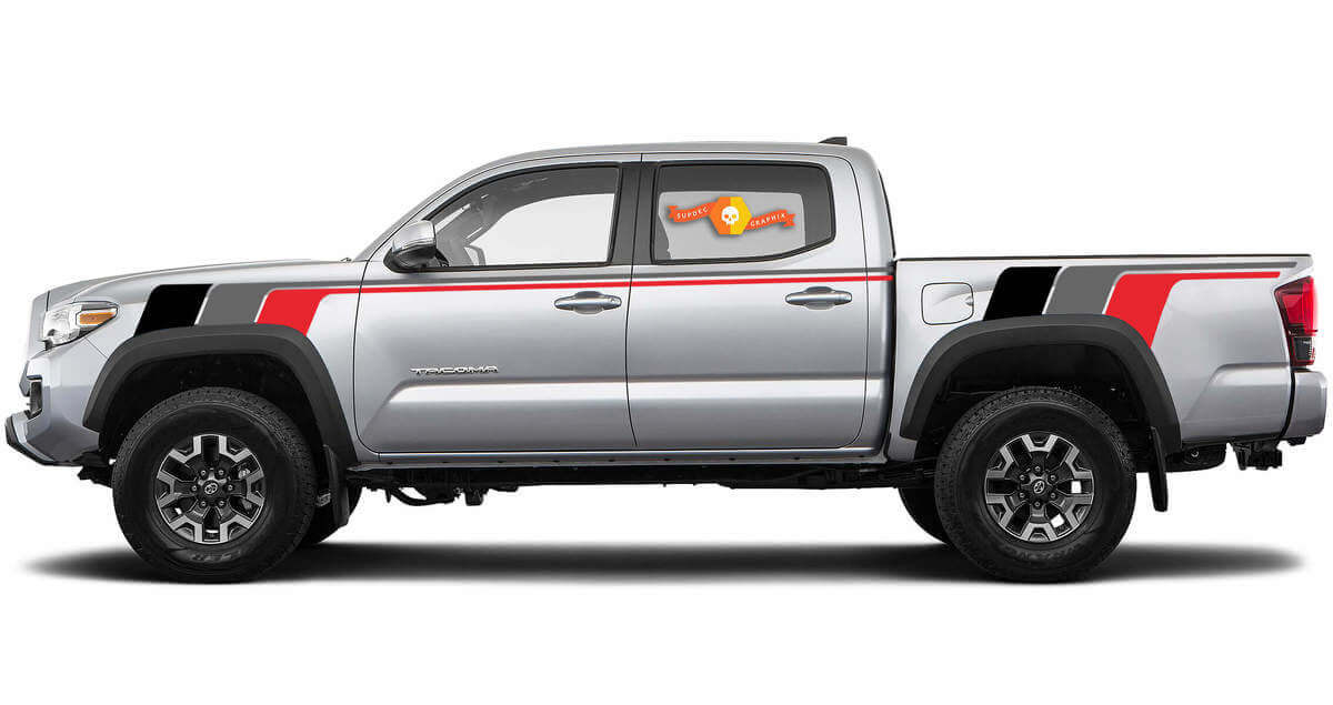 Pegatina de vinilo lateral de rayas de carreras estilo retro para Toyota Tacoma