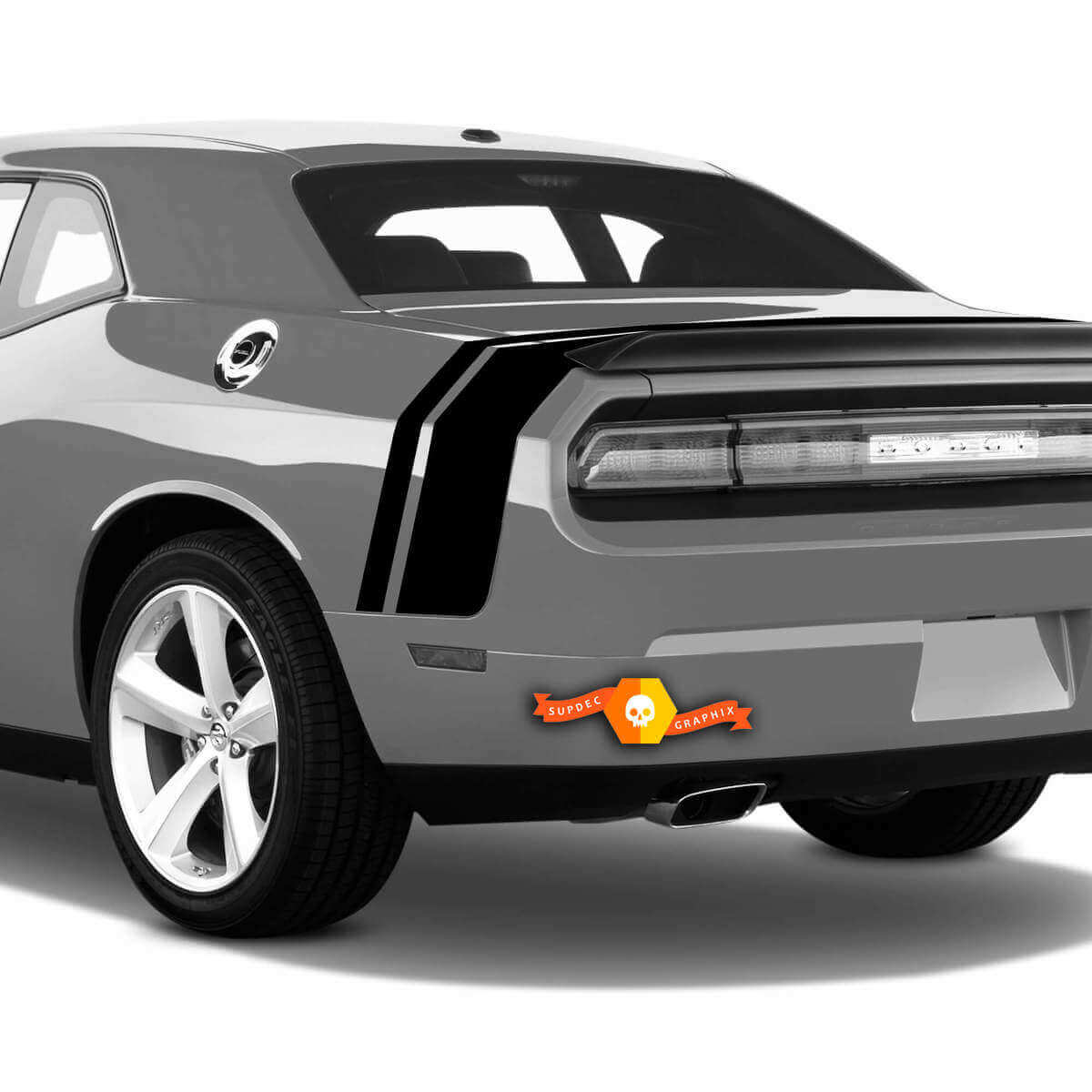 Calcomanía de vinilo con rayas dobles para la parte trasera lateral y tapa del maletero para Dodge Challenger
