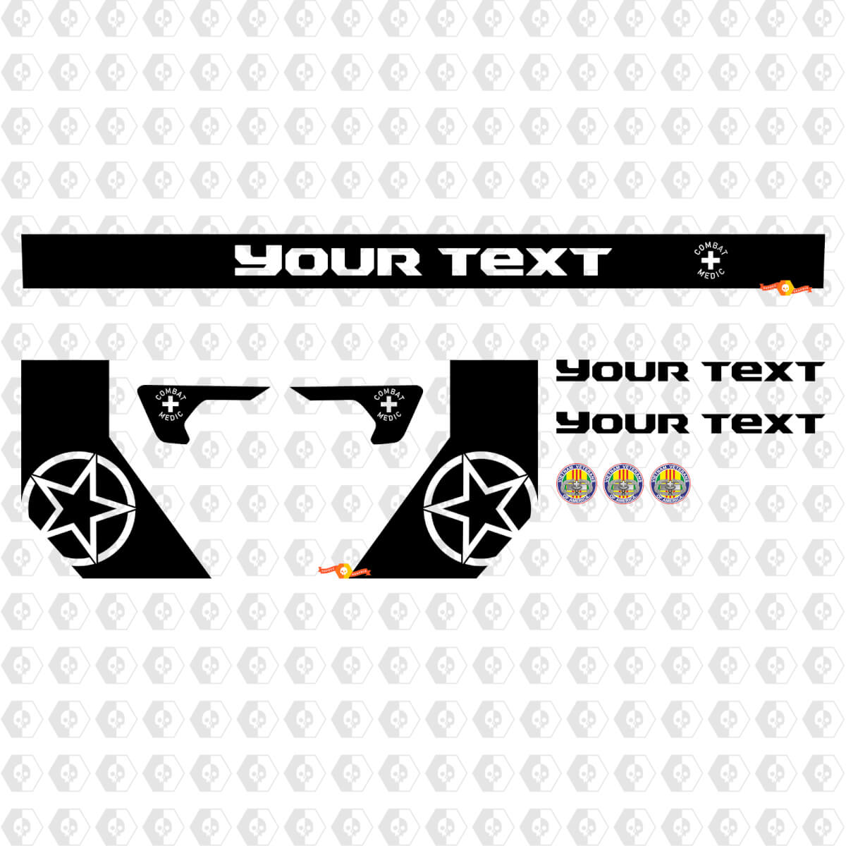 Jeep Gladiator Combat Medic Kit Estilo personalizado Vinilo Gráficos Calcomanías Pegatinas
