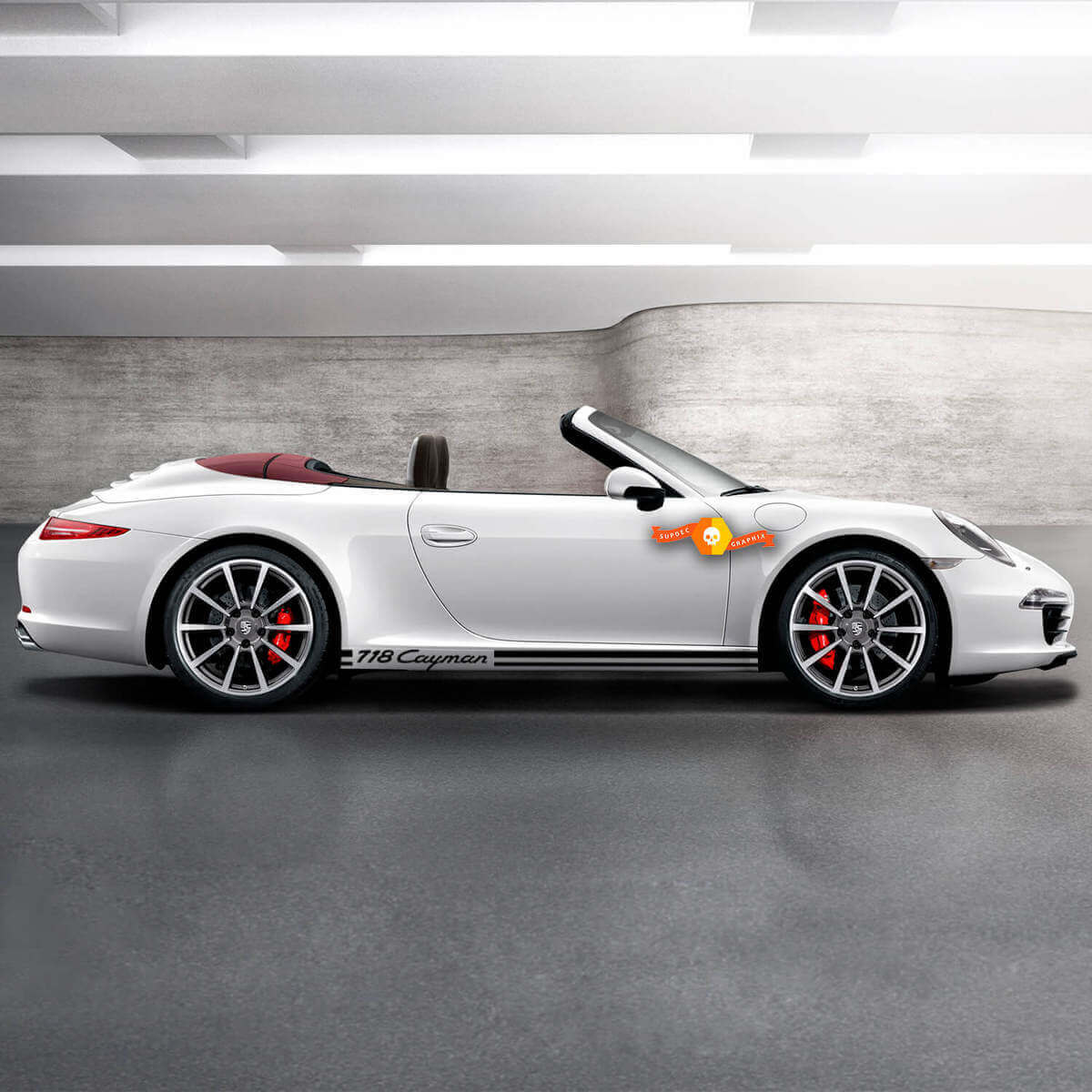 Calcomanía de Tiras de Umbral Lateral con Letra Cayman para Porsche 718 Cayman