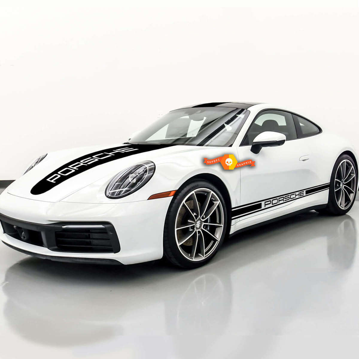 Porsche Kit Stickers Adhesives 911 997 GT3 Motorsport Side and Hood Stripes Full Kit Decal Sticker
