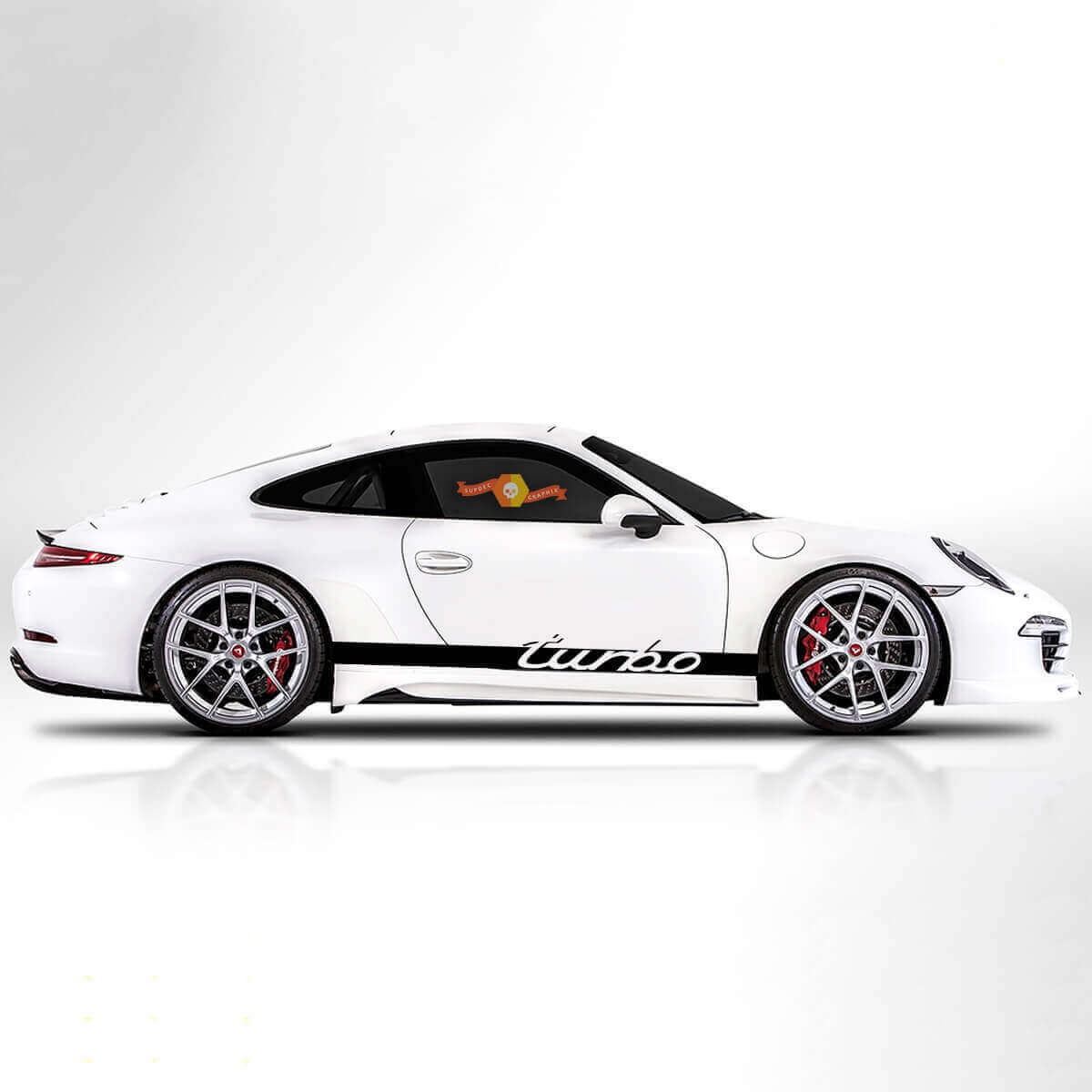 Kit de vinilos adhesivos de franjas laterales estilo Turbo para Porsche