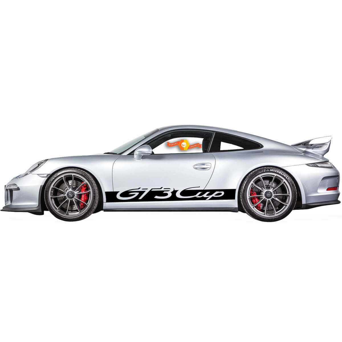 Vinilo adhesivo de franjas para paneles laterales estilo GT3 Cup para Porsche 911