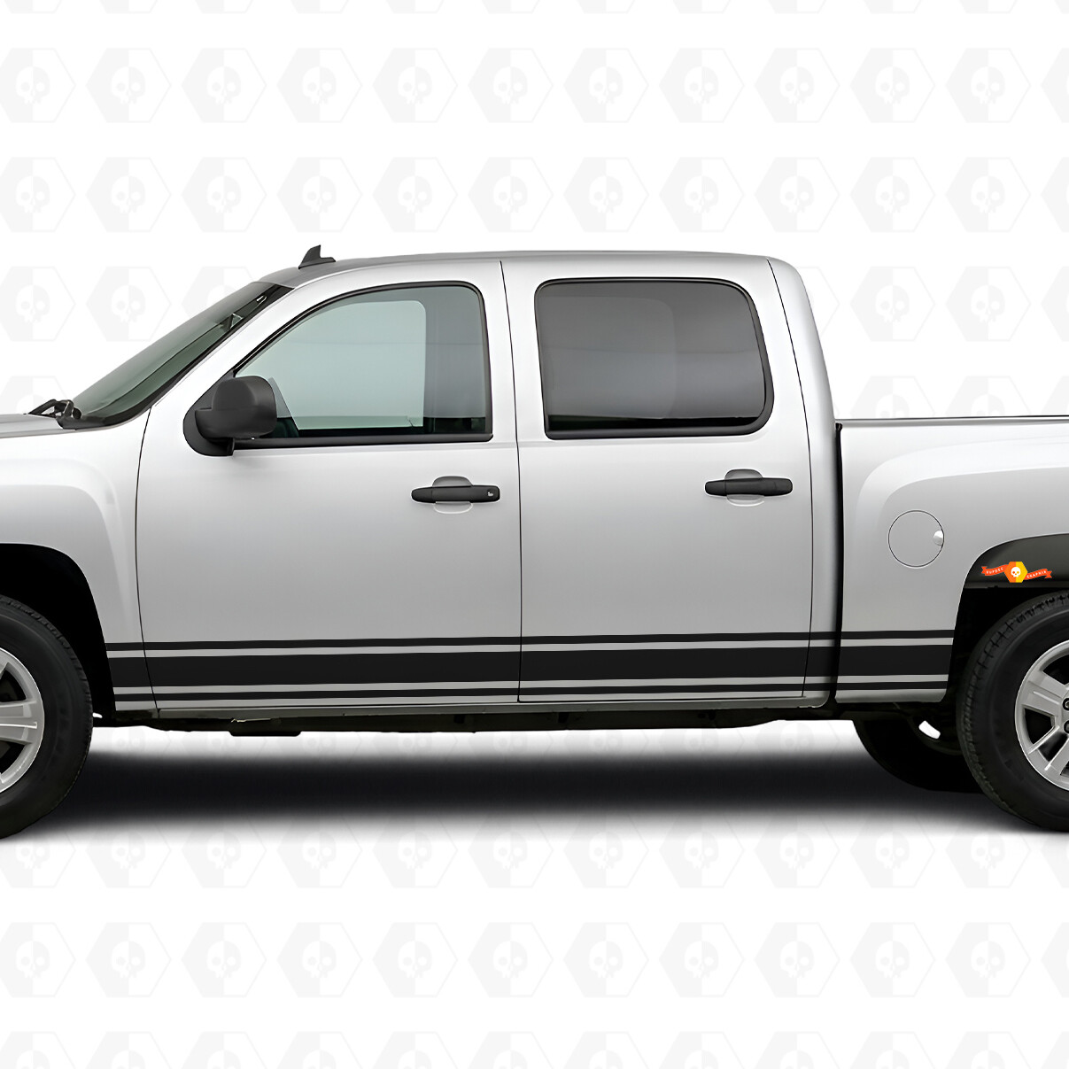 Vinilos delgados para el contorno de puertas y paneles laterales para Chevrolet Silverado 1500 GMT900 2007-2013