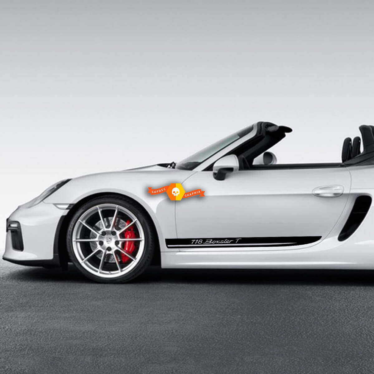 Kit de vinilo adhesivo de franjas laterales deportivas para Porsche 718 Cayman Boxster T