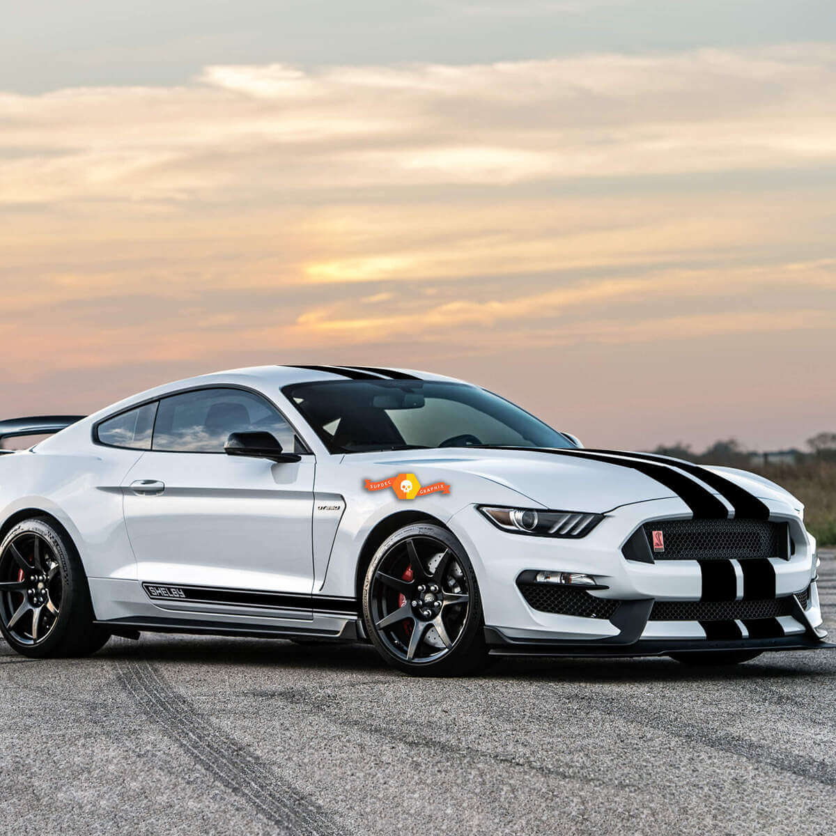 2X SHELBY Musclecar Musclecarmodel vinilo lateral Rocker Panel cuerpo calcomanías coche pegatina logo gráficos emblema logo
