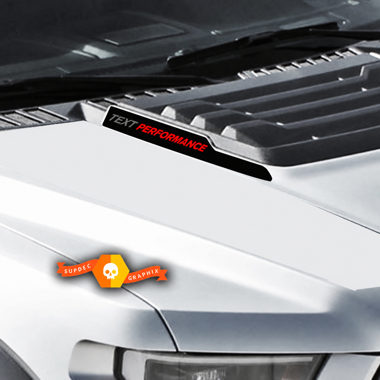 Calcomanías de vinilo personalizadas para capó de rendimiento - 3 colores para musclecar, camión de trabajo, camión potente SVT