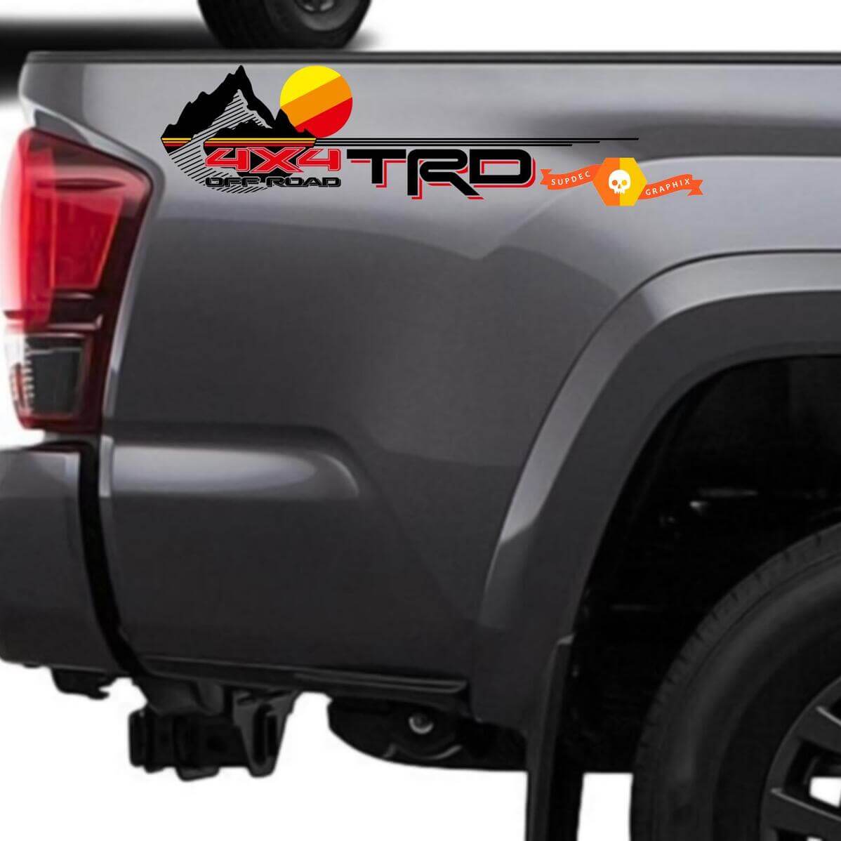 Calcomanías de vinilo estilo vintage de montaña para el lateral trasero, compatibles con Tacoma Tundra 4Runner