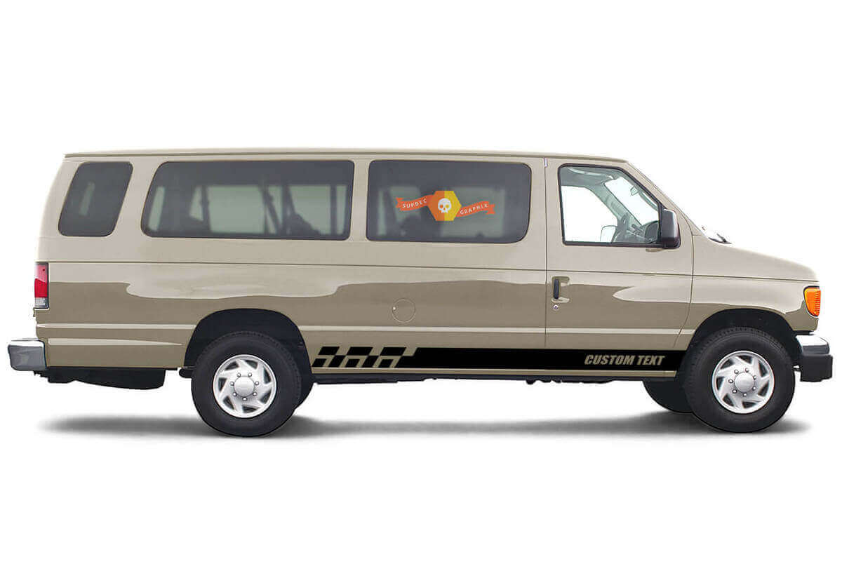 Calcomanías Vinílicas Laterales Gráficos de Carrocería Texto Personalizado Estilo 4 Juego de 2 para Ford E-Series