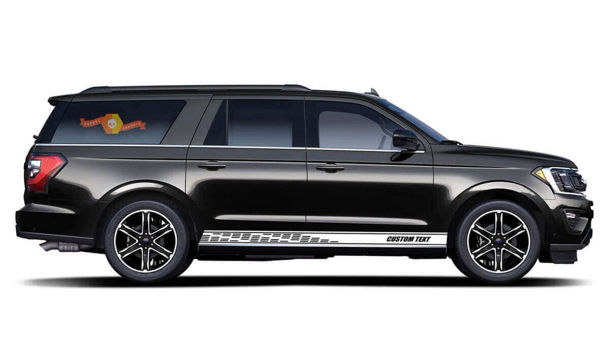 Calcomanía de vinilo personalizada con rayas laterales perforadas para Musclecar Expedition