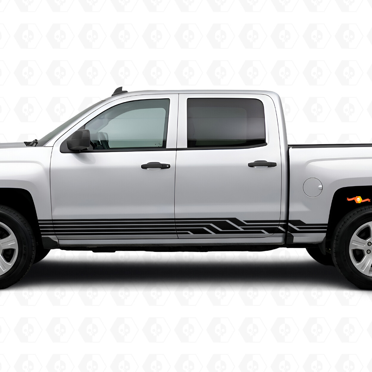 Tiras de Vinilo Angular Lightning para Puertas y Paneles Laterales para Chevrolet Silverado 1500 K2XX 2014-2019