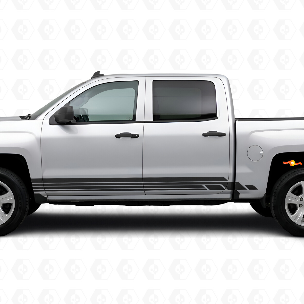Tiras de vinilo en capas para puerta y panel lateral para Chevrolet Silverado 1500 K2XX 2014-2019