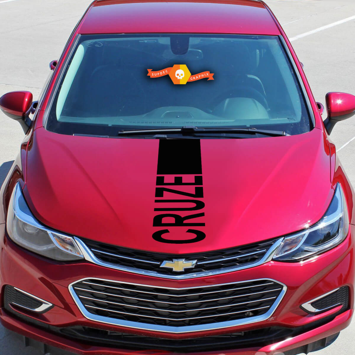 Kit de letras Hood Graphic Cruze Chevrolet Chevy Cruze - Vinilo adhesivo Rally Racing Stripe
